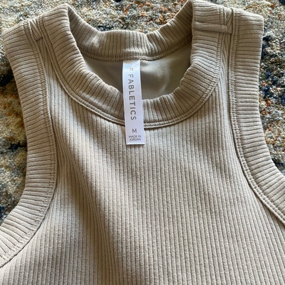 FABLETICS High Neck Rib Built-In Bra Tank - Picture 3 of 5